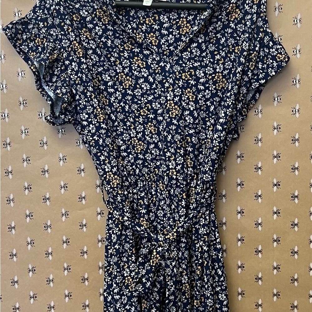 Floral Print Navy Dress